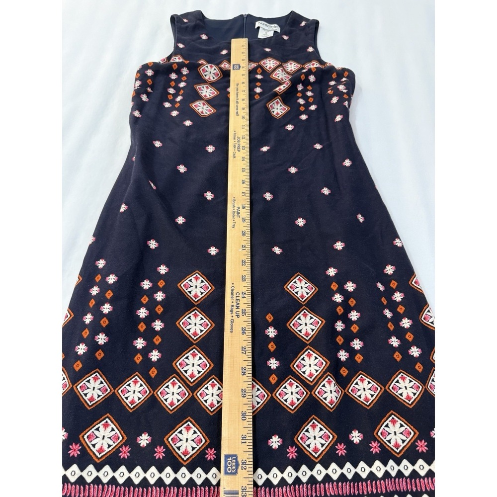 Shift Dress Navy Knee Sleeveless Sz 10 NorthStyle Ethnic Inspired 90's Mom Y2K - Picture 10 of 16